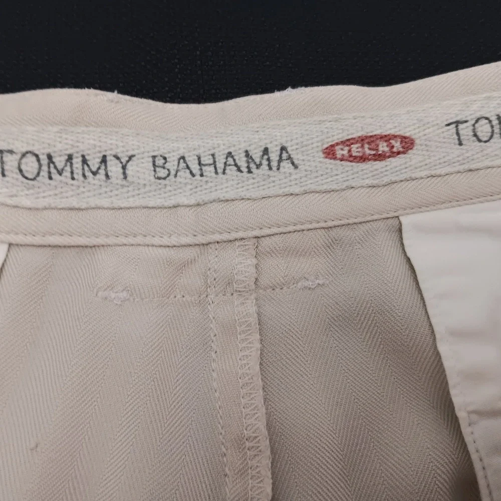 Tommy Bahama‎ Mens Beige 100% Silk Double Pleated Chino Shorts Size 36 Coconut